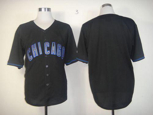Cubs Blank Black Fashion Stitched MLB Jersey - Click Image to Close